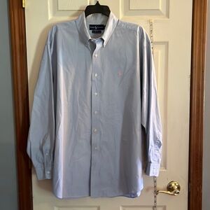 Ralph Lauren-size XL-button-down long sleeve  shirt. Blue/white/ black checkered
